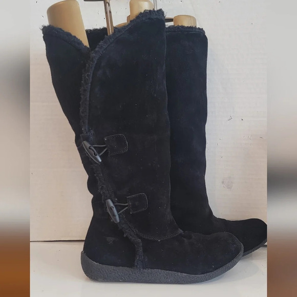 ROCKET DOG BLACK SUEDE LEATHER BOOTS (sz 6-1/2) - Picture 1 of 6